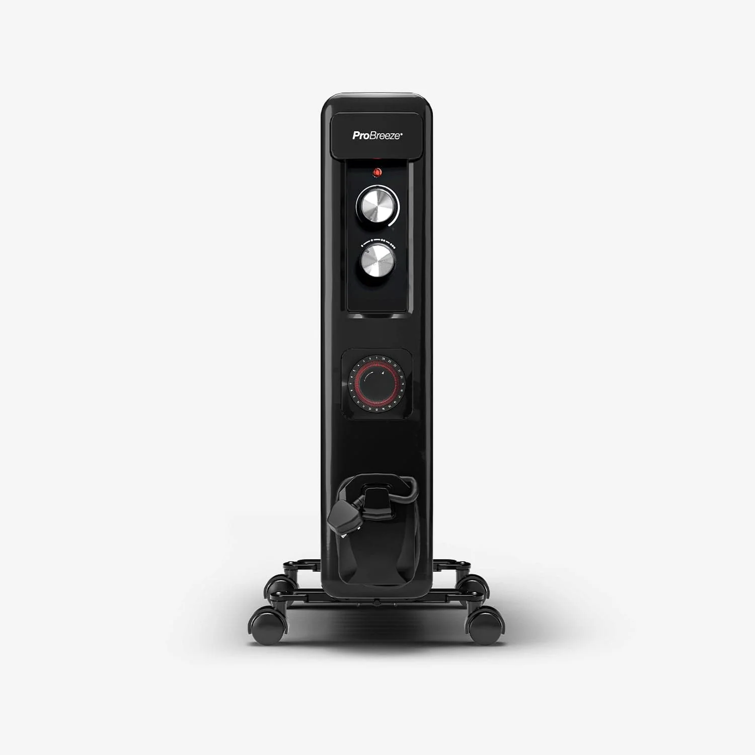 2500W 11 Fins Oil Filled Radiator Heater with Thermostat Control - Black - Image 3