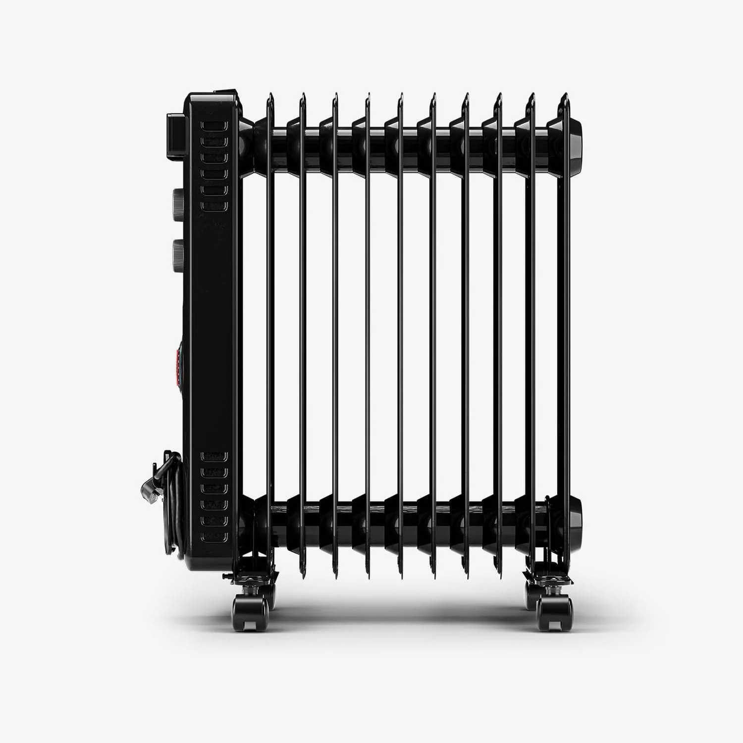 2500W 11 Fins Oil Filled Radiator Heater with Thermostat Control - Black - Image 6