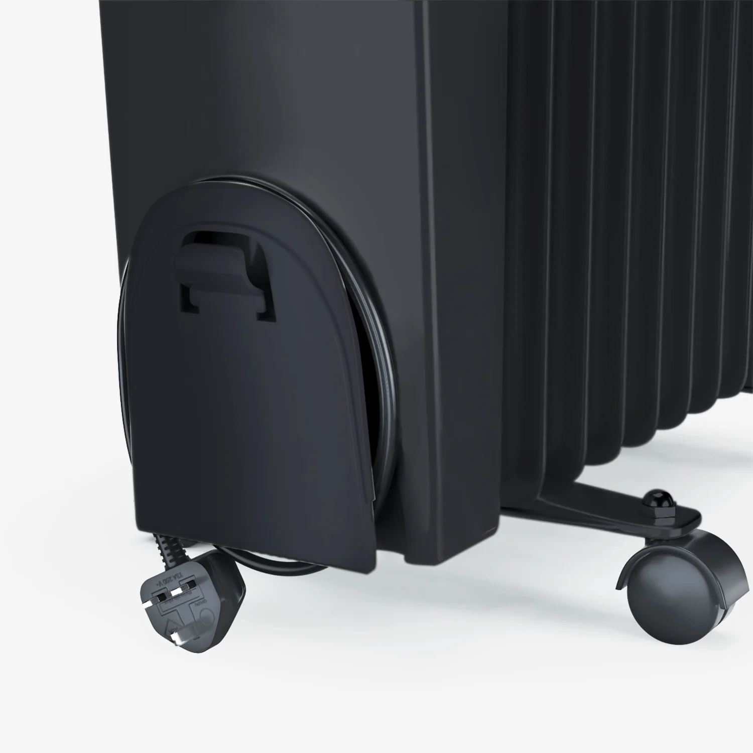 2500W Oil Filled Radiator Heater with 11 Fins - Black - Image 6