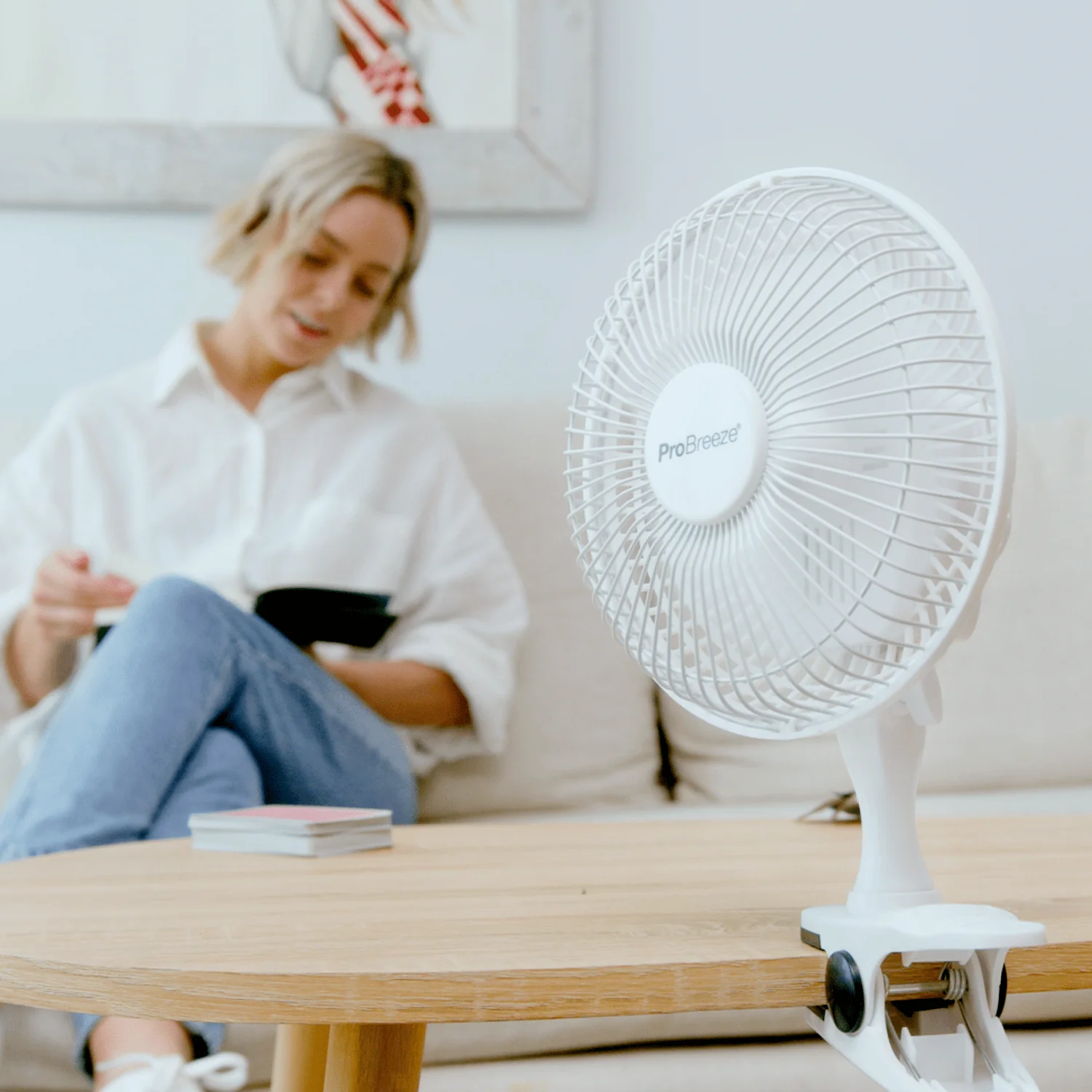 6" Mini Clip Fan - Ultra Quiet & High Power - White - Image 2