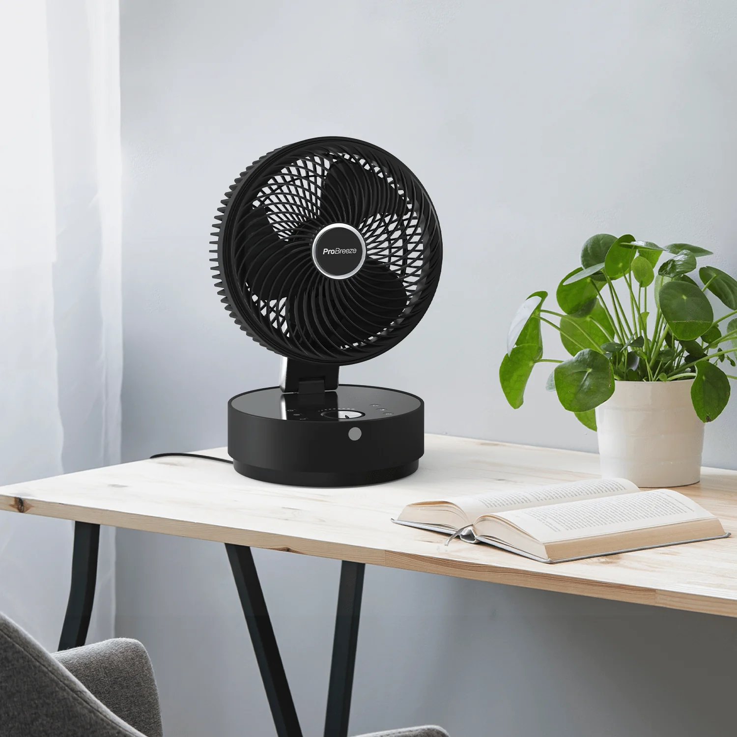 Refurbished - 8" Turbo Desk Fan with 24 Speeds, 4 Operating Modes and 12 Hour Timer - Black - Image 3