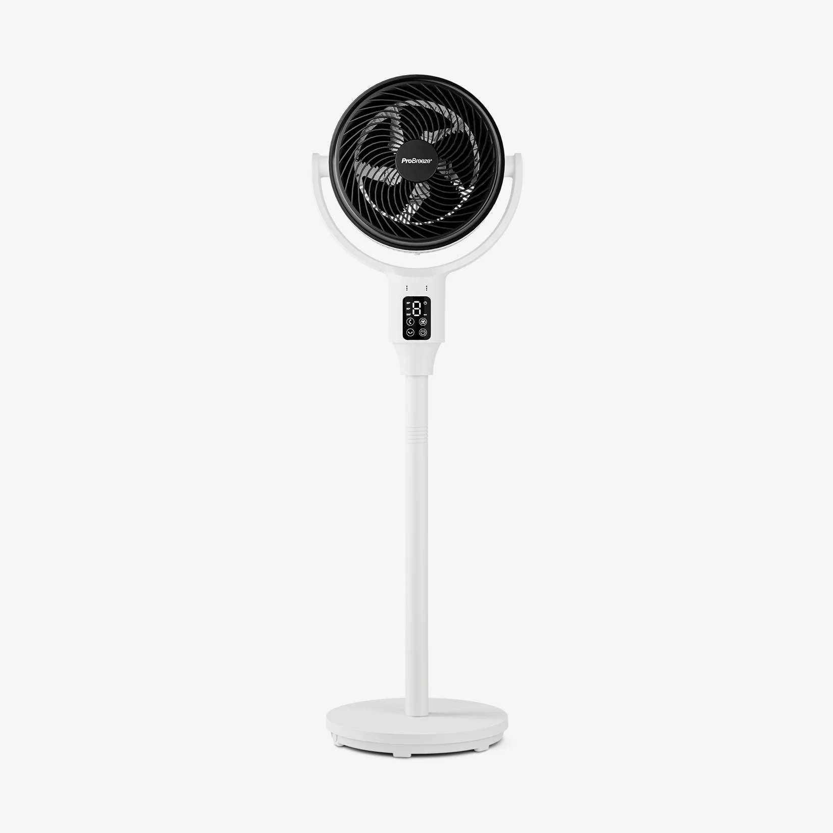 AirFlo™ 43" Hybrid Pedestal Fan - Ultra-Quiet Air Circulator - White/Black - Image 11