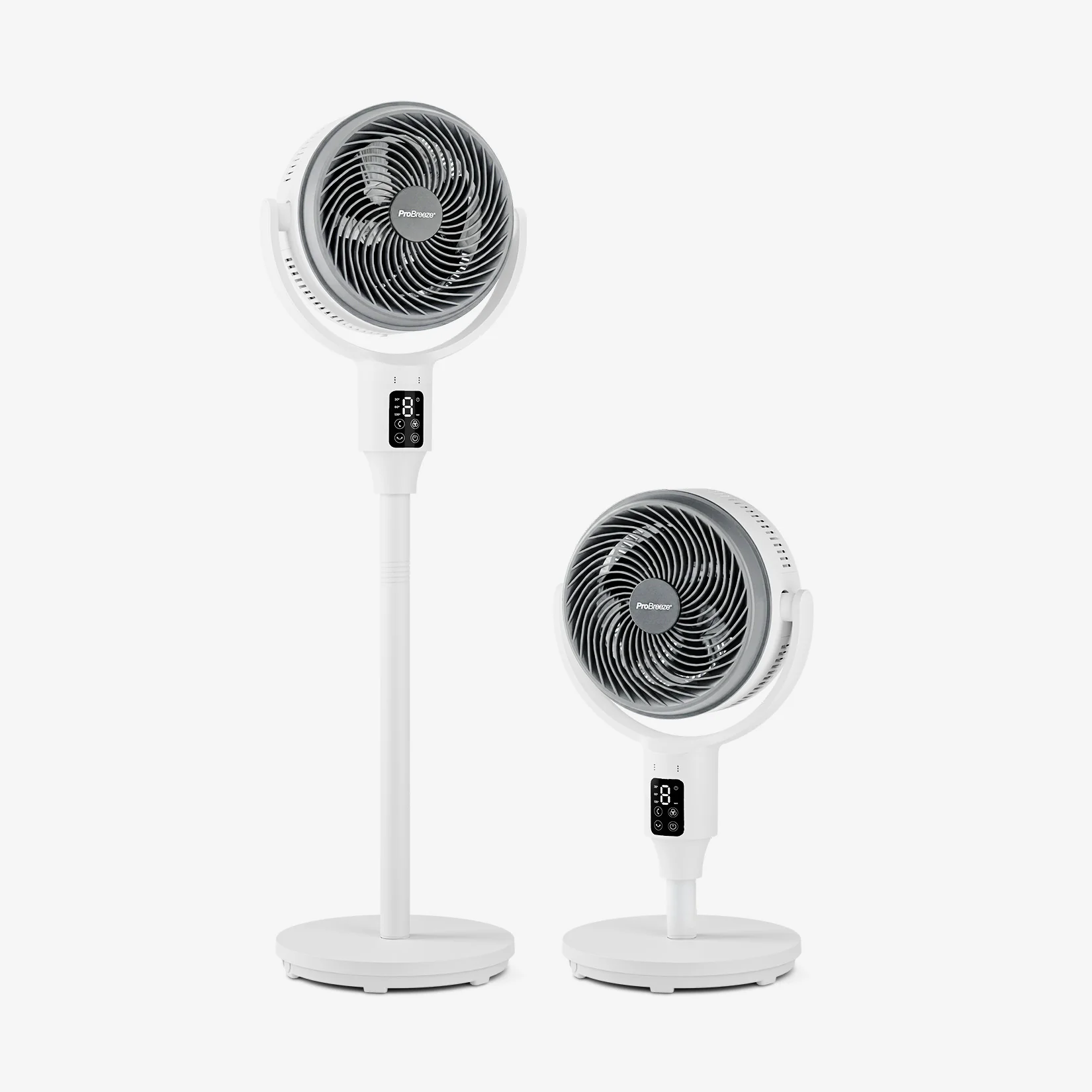 AirFlo™ 43" Hybrid Pedestal Fan - Ultra-Quiet Air Circulator - White/Grey - Image 5