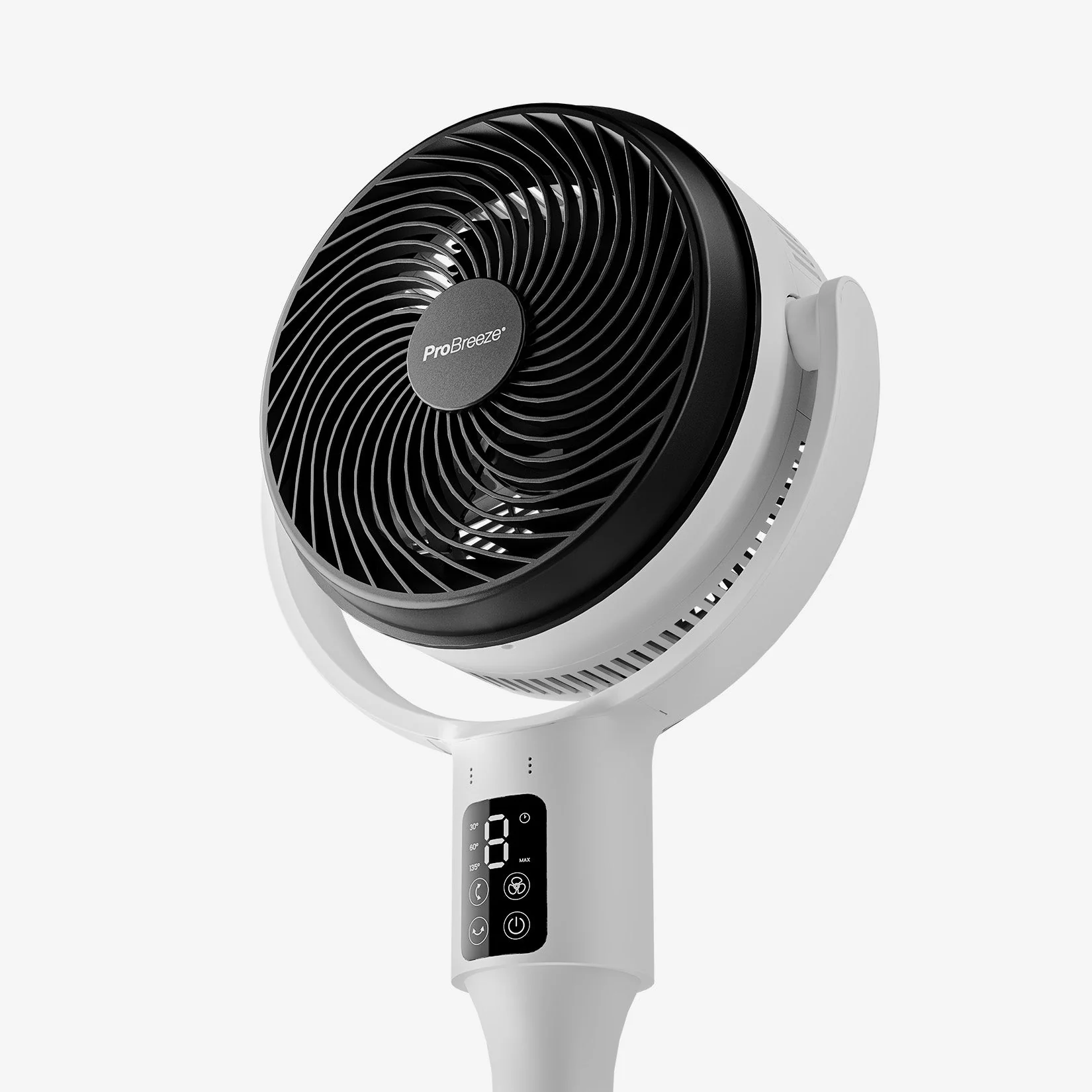 AirFlo™ 43" Smart Hybrid Pedestal Fan - Ultra-Quiet Air Circulator - White/Black - Image 5