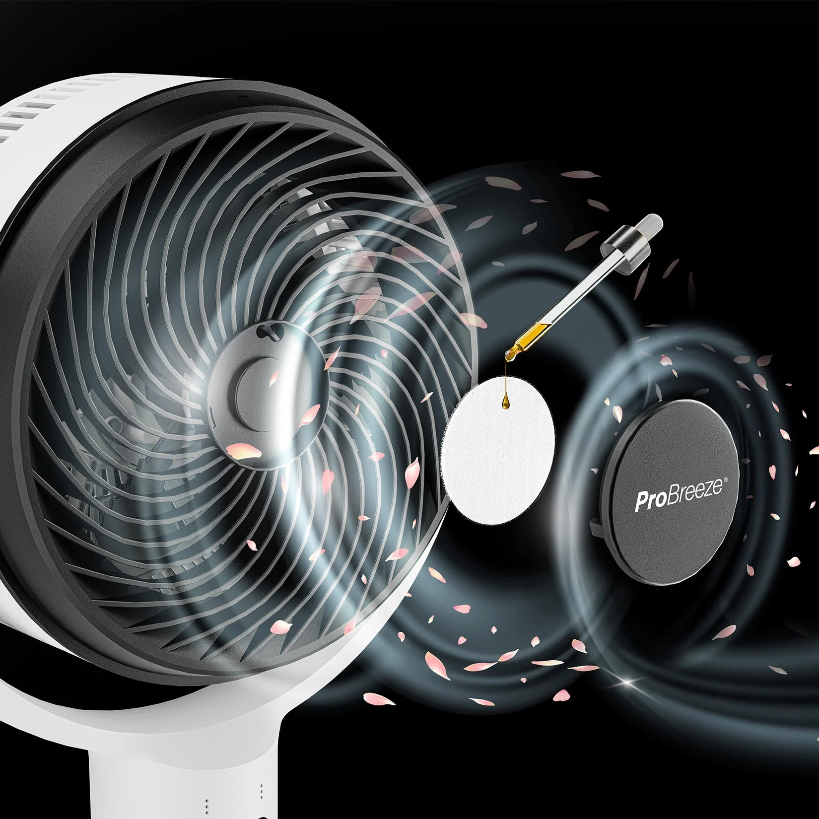 AirFlo™ 43" Smart Hybrid Pedestal Fan - Ultra-Quiet Air Circulator - White/Black - Image 9