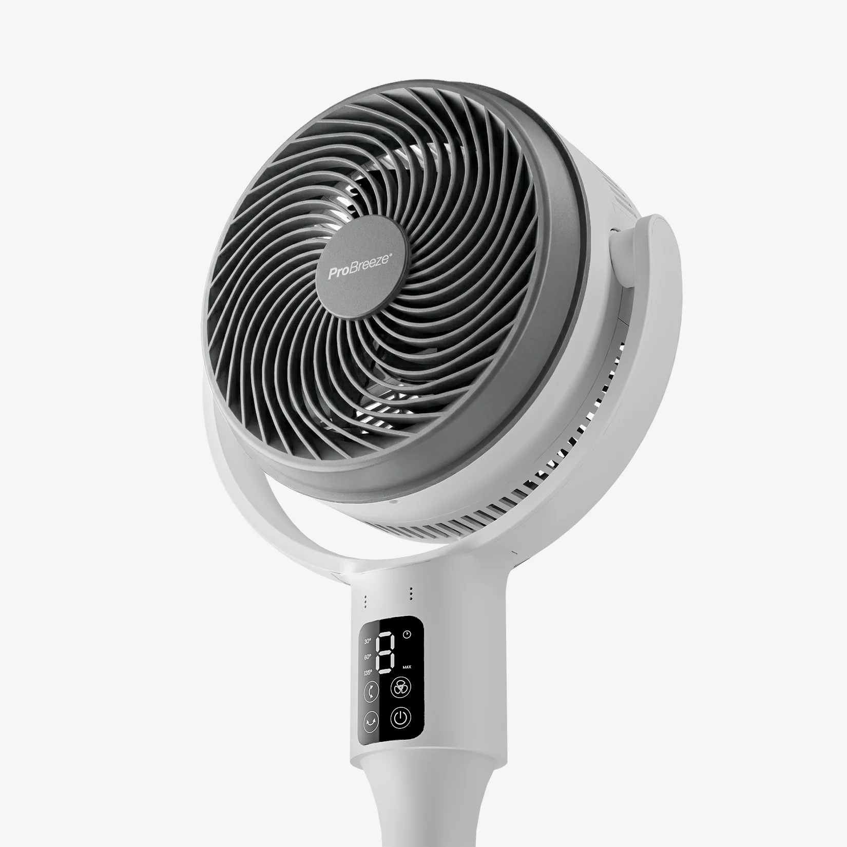 AirFlo™ 43" Smart Hybrid Pedestal Fan - Ultra-Quiet Air Circulator - White/Grey - Image 5