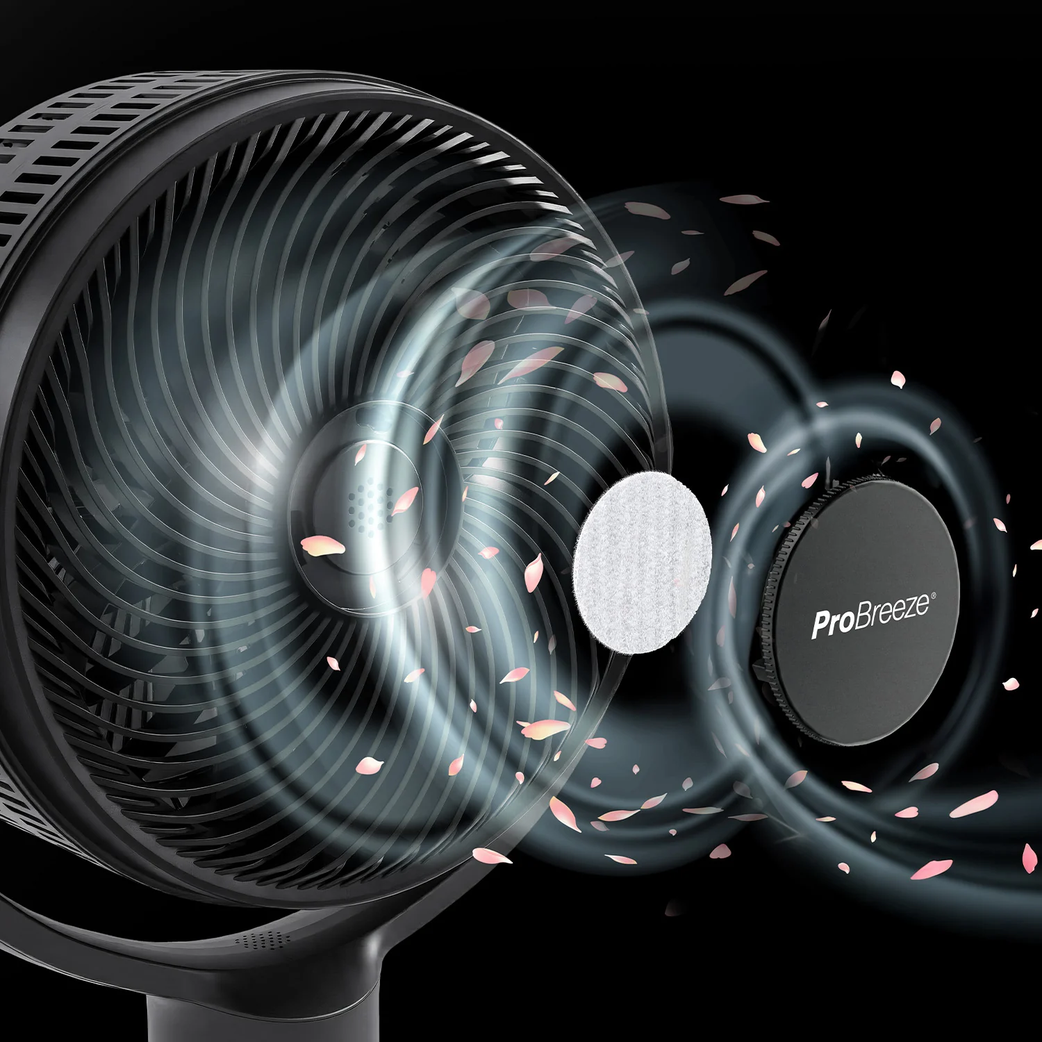 AirFlo Plus™ 44" Smart Hybrid Pedestal Fan - Ultra-Quiet Air Circulator - Black - Image 9