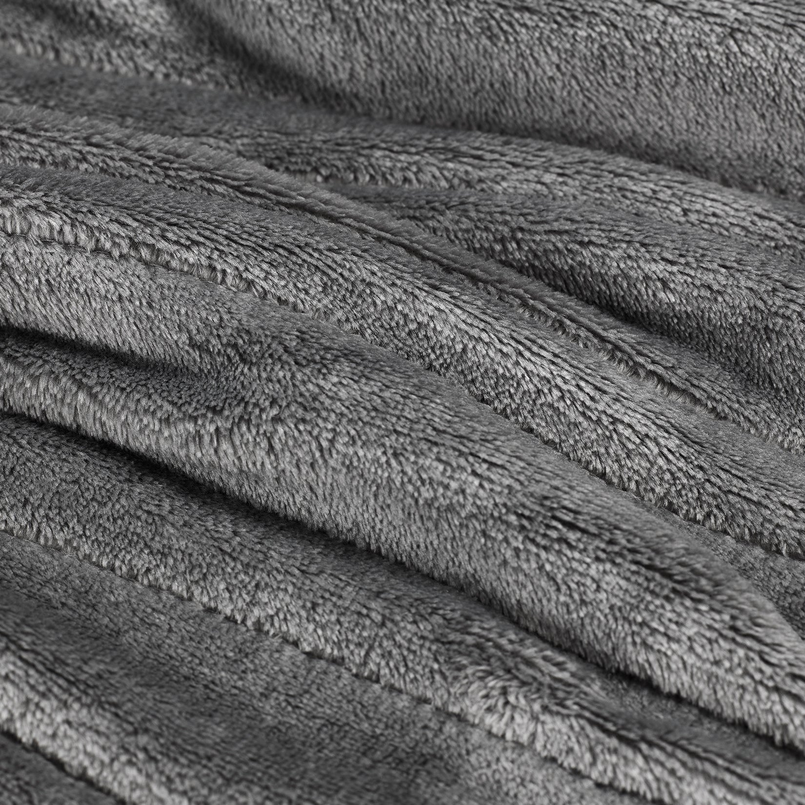 Fleece Electric Heated Throw - Grey - Image 3