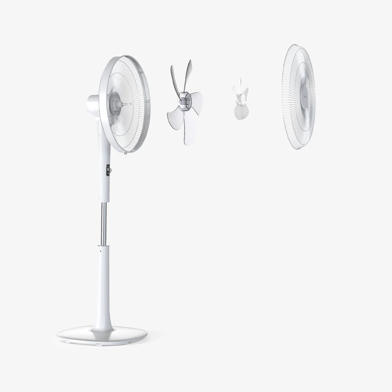 16" Pedestal Fan - Low Energy DC Motor, 3 Operating Modes & Remote Control - White - Image 7