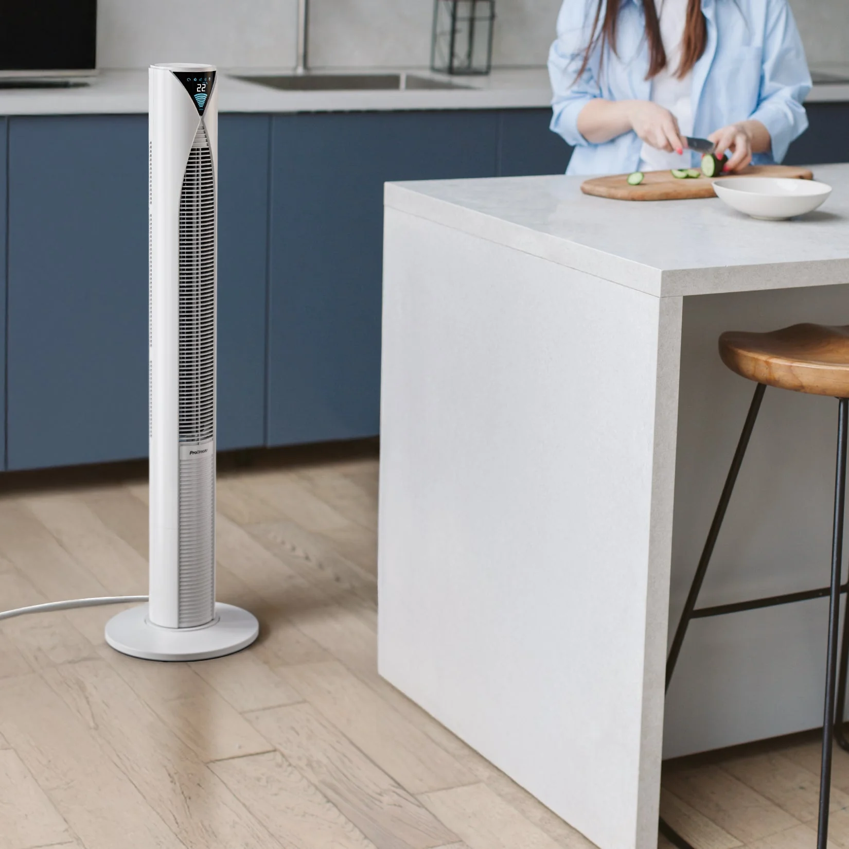 46" Oscillating Tower Fan White - Image 2
