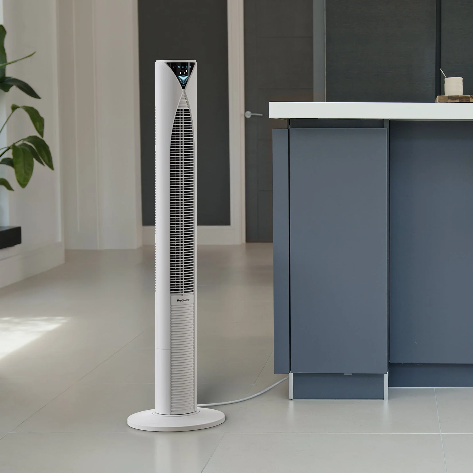 46" Oscillating Tower Fan White - Image 3