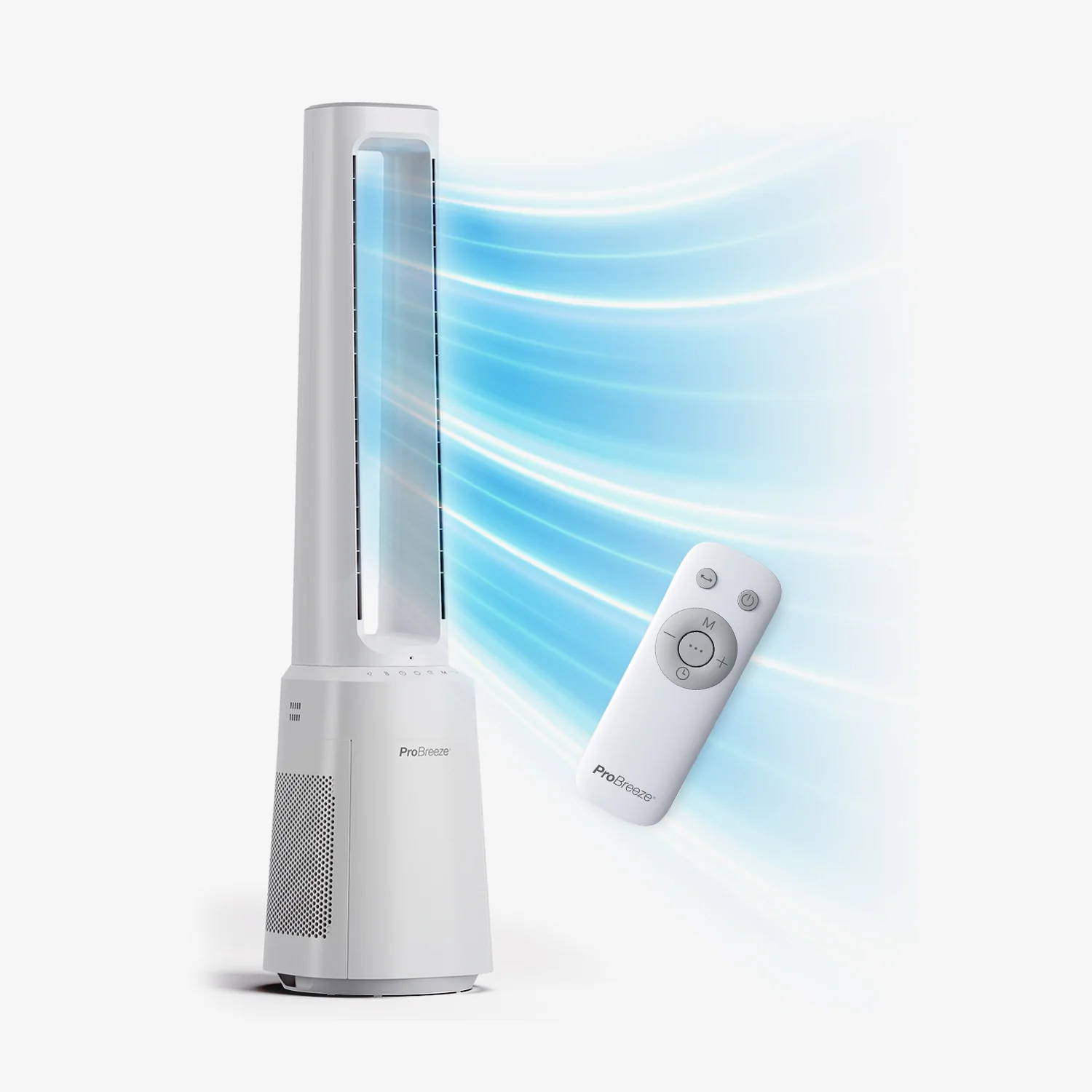 OmniAir 41" Premium Bladeless Tower Fan and Air Purifier - White - Image 4